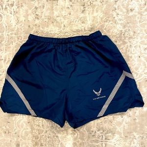 Unisex Genuine Air Force Navy Blue trak shorts.